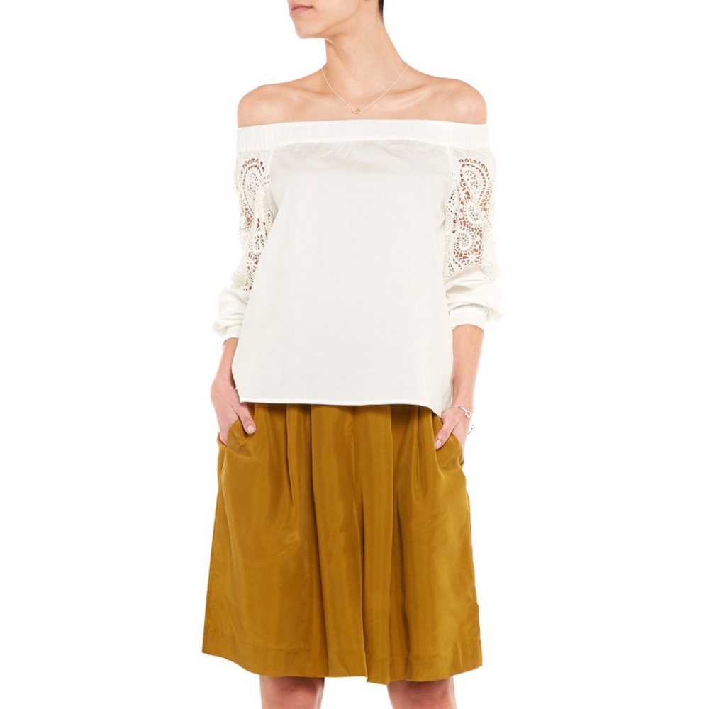 Iris and Ink White off the shoulder top